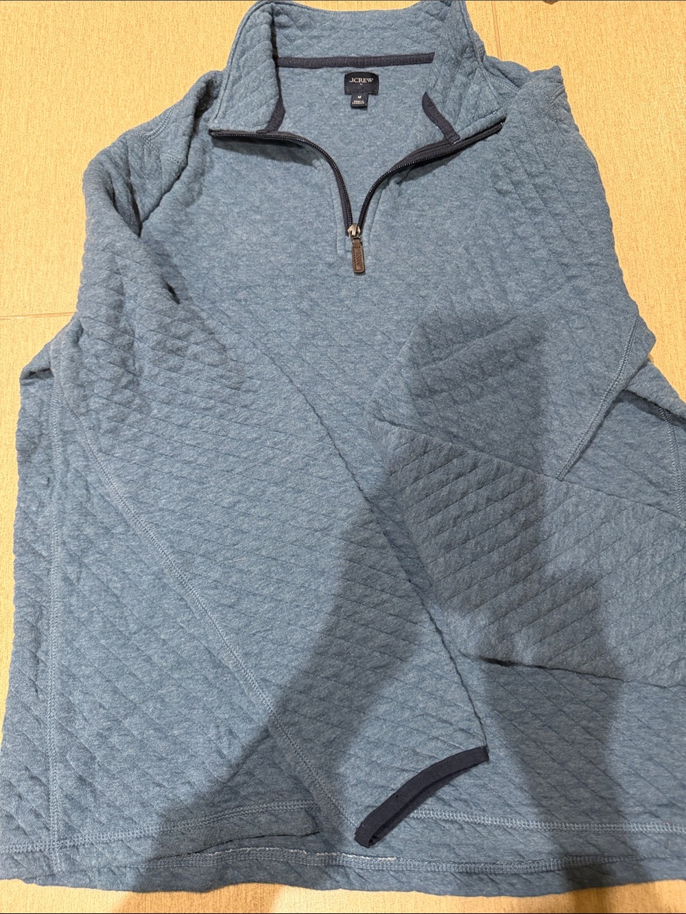 J. Crew Men's Quilted Half-Zip Sweater - Light Blue